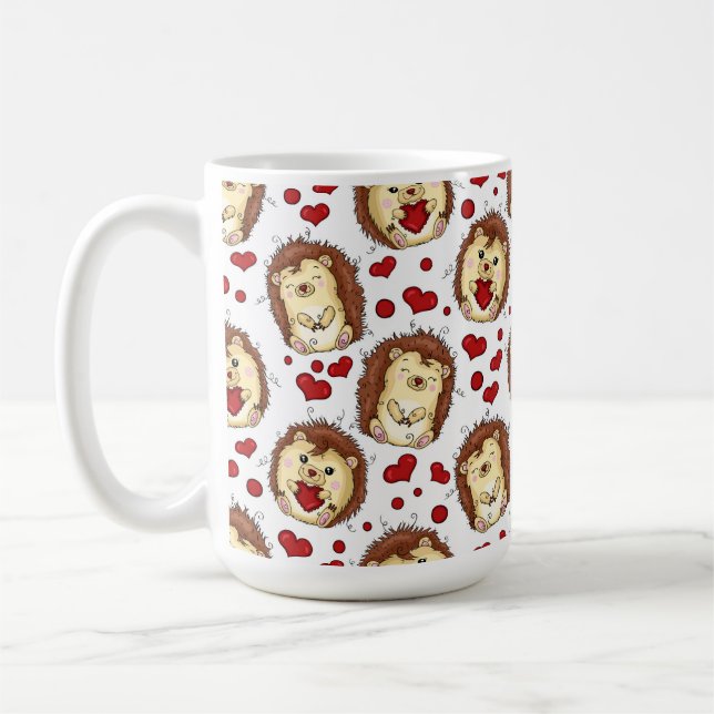 Mug Valentine funny hedgehog (Gauche)