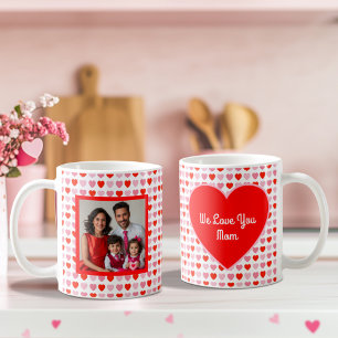 Mug Valentine Heart Love Motif Photo et texte personna