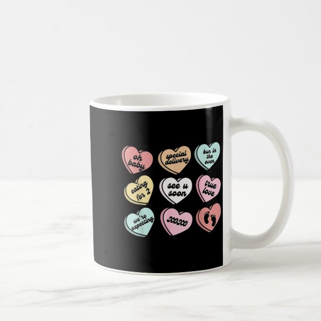 Mug Valentine Hearts Candy Pregnancy Announcement Baby (Droite)