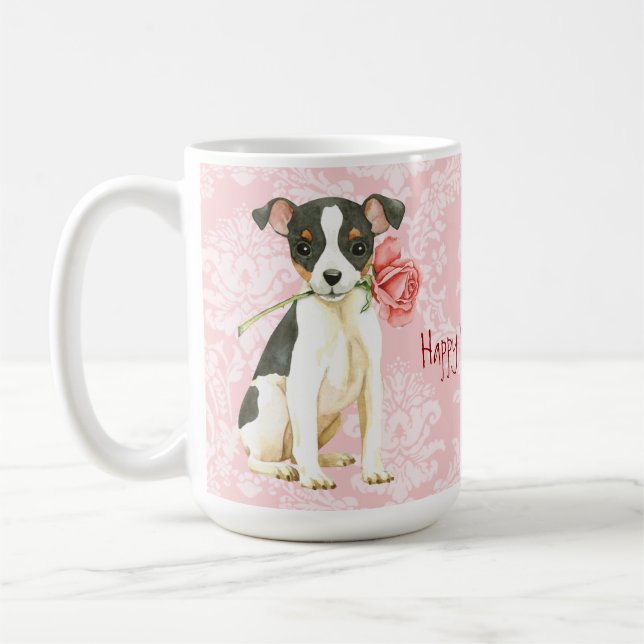 Mug Valentine Rose Toy Fox Terrier (Gauche)
