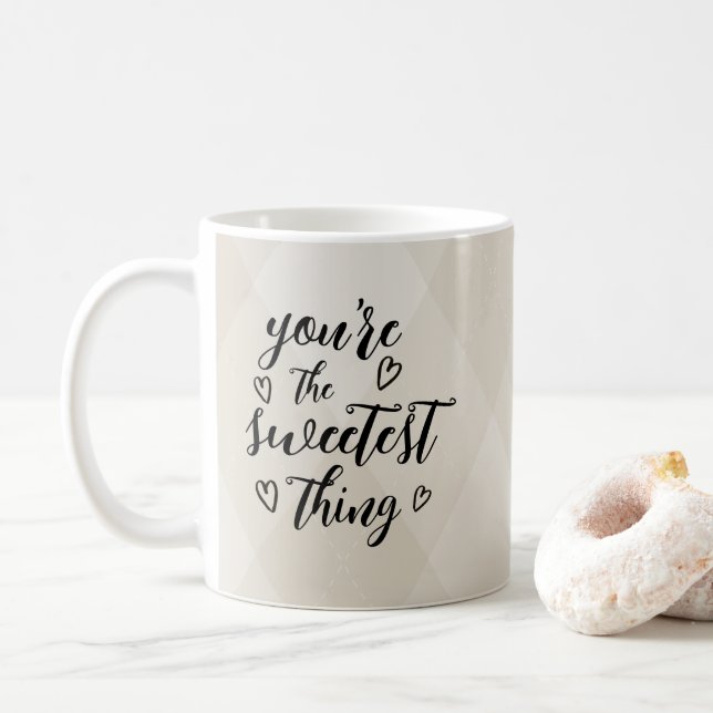 Mug Valentine Vous êtes le Jacquard beige le plus doux (Avec donut)