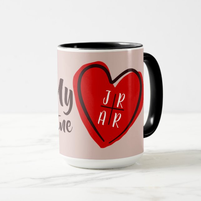 Mug Valentine's Be My Valentine Heart Custom mignon ro (Devant droit)