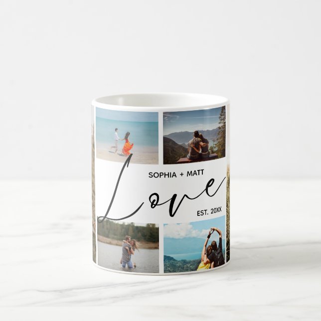 Mug Valentines Couples Keepsake Photo Collage (Centre)