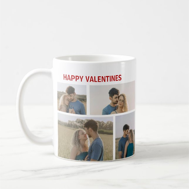 Mug Valentines Day Custom 4 Photos (Gauche)