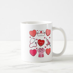 Mug Valentines Day Heart Rn Cna Icu Scurb Infirmière D