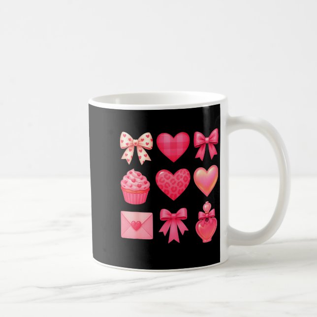 Mug Valentines Day Hearts Leopard Coquette Bow Party W (Droite)