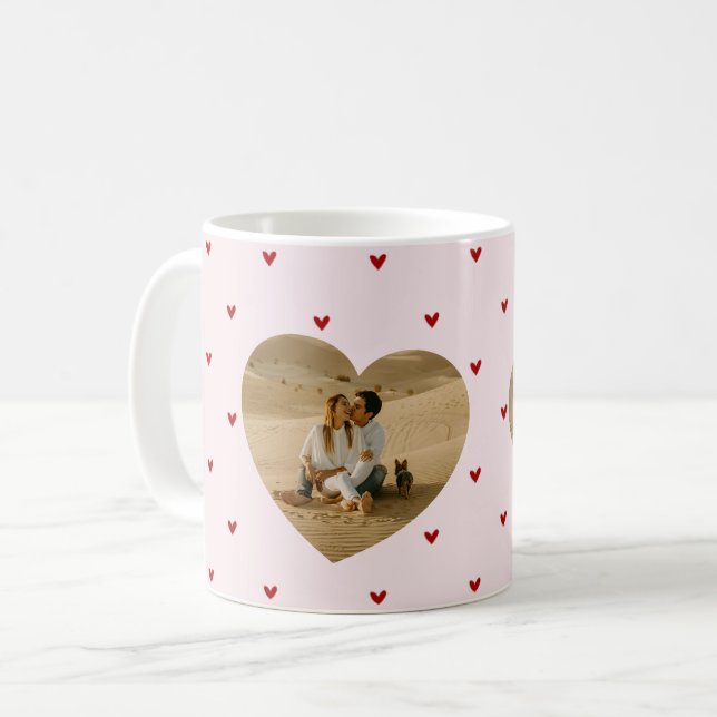 Mug Valentine's Day Hearts Red Pink Photo (Devant gauche)