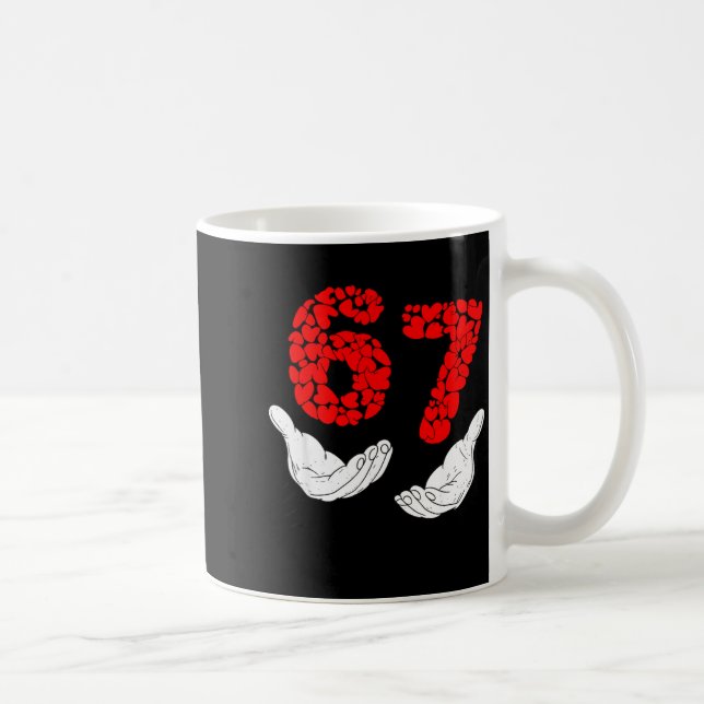 Mug Valentines Day Six Seven 6 7 Meme Hand Heart 67 Me (Droite)