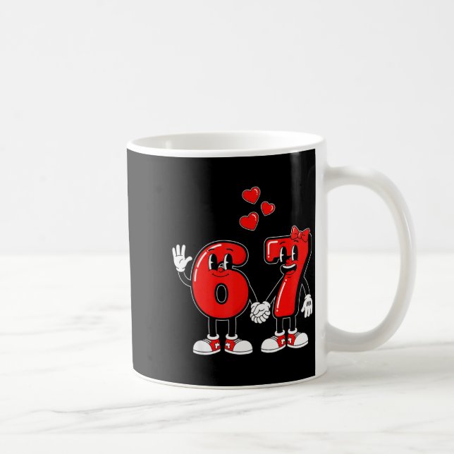 Mug Valentine's Day Six Seven Hearts 6 7 Meme Gen Alph (Droite)