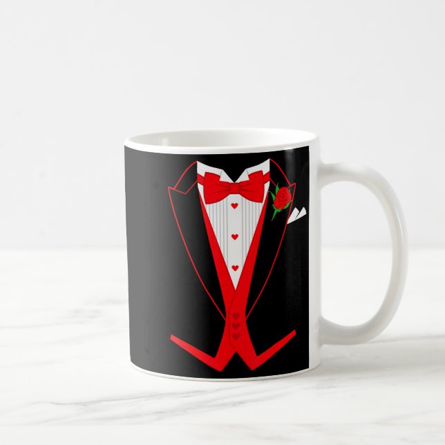 Mug Valentine's Day Tuxedo Red Bow Tie Costume For Guy (Droite)