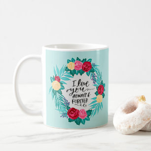 Mug Valentines Jour Aimez-vous toujours rose Aqua