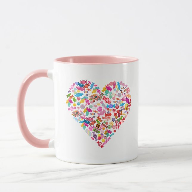 Mug Valentines Jour Cadeaux Bonbons Coeur Conception (Gauche)