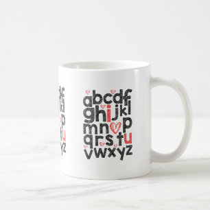 Mug Valentines Jour Typographie Design pour enseignant
