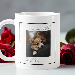 Mug Valentines minime photo de chien Jour noir et blan