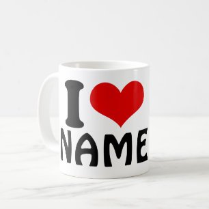 Mug Valentines personnalisables Jour J'aime Coeur Pers