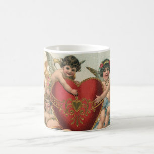 Mug Valentines vintages, Anges victoriens Coeur de Che