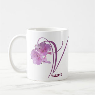 Mug Valerie personnalisable nom rose fleurs boho