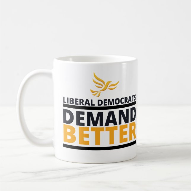 Mug Variante orange de demande de libéral démocrate (Gauche)