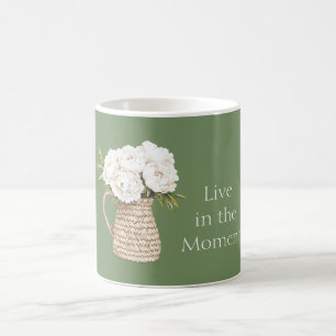 Mug Vase Tissé Panier Floral Vert Blanc
