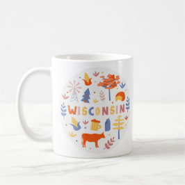 Mug Vector Art Wisconsin Thème État Symboles