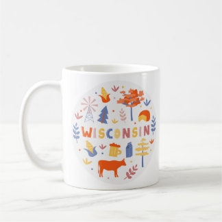 Mug Vector Art Wisconsin Thème État Symboles