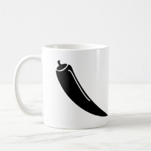 Mug vectoriel simple piment rouge noir