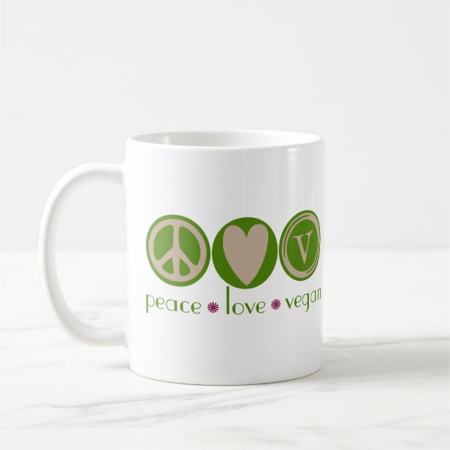 Mug Végétalien d'amour de paix (Gauche)