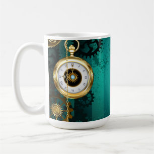 Mug Veille bijoux Steampunk sur un Arrière - plan vert
