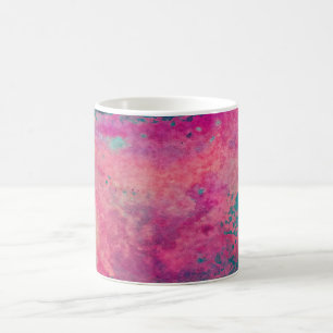 Mug “Vélin Éthéré” – Abstrait Bleu Sarcelle Rose