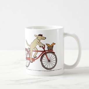Mug Vélo à chiens avec écureuil - Art animal mignon
