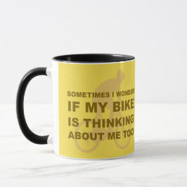 Mug Vélo drôle pensant aux jaunes imitation de
