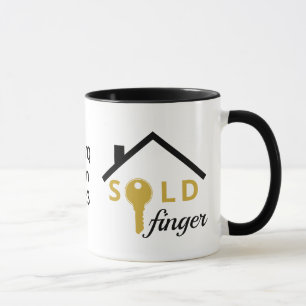 Mug VENDU FINGER Fun Agent immobilier Realer