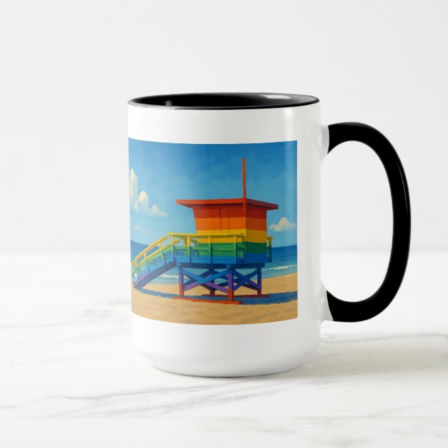 Mug Venice Beach Rainbow Lifeguard Stand (Droite)