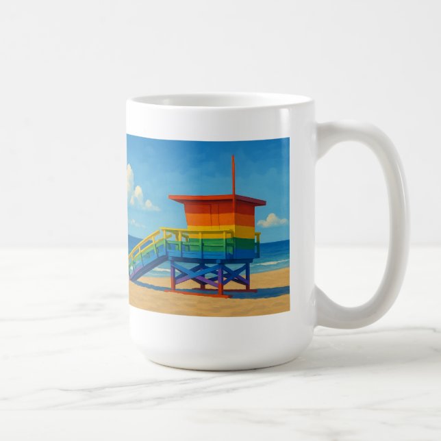 Mug Venice Beach Rainbow Lifeguard Stand (Droite)