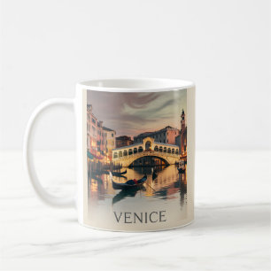 Mug Venise Italie Vacances Pont Canal Crépuscule Rétro