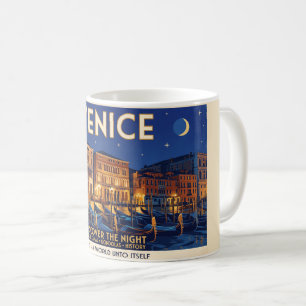 Mug Venise la nuit Grand Canal Gondoles Art