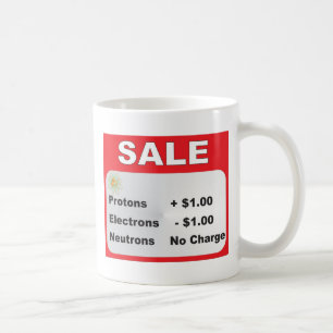Mug vente de neutrons d'électrons de protons