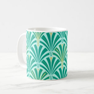 Mug Ventilateur Art déco motif - turquoise sur aqua