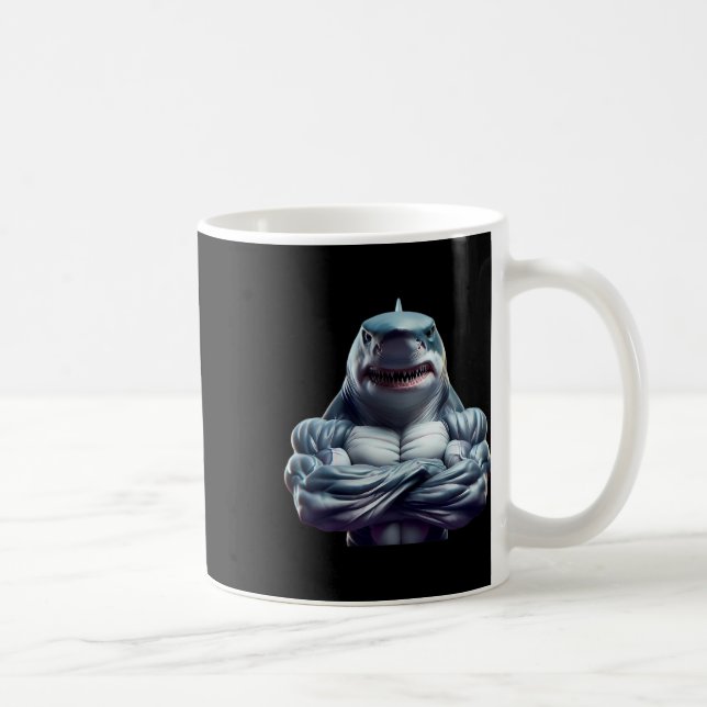 Mug Ventilateur de requin Flexing Bodybuilding Cool Sa (Droite)