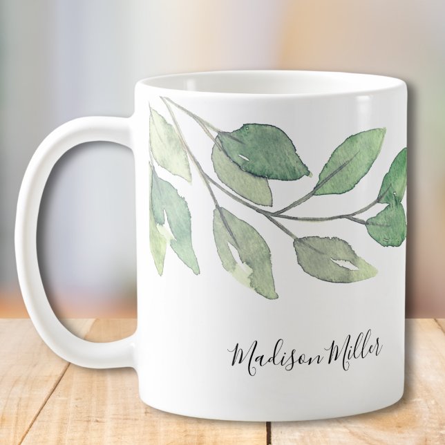 Mug Verdure aquarelle personnalisée (Créateur téléchargé)