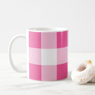 Mug Vérification de buffle rose blanc