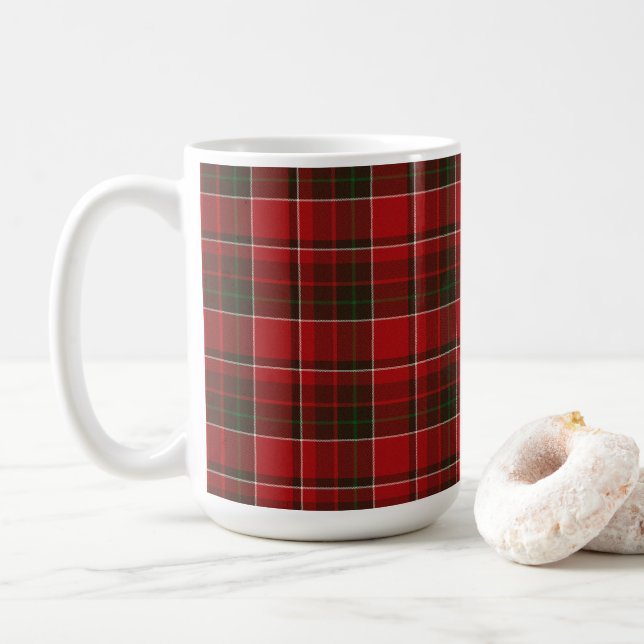 Mug Vérification de Tartan rouge (Avec donut)
