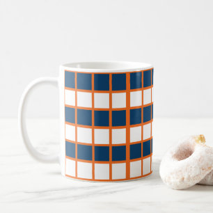 Mug Vérifications Bleu Blanc Orange Carreaux