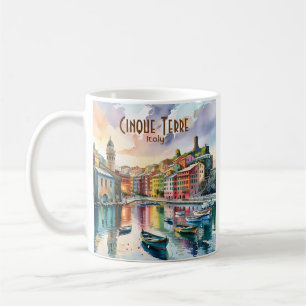 Mug Vernazza Cinque Terre Italie Aquarelle Texte Perso