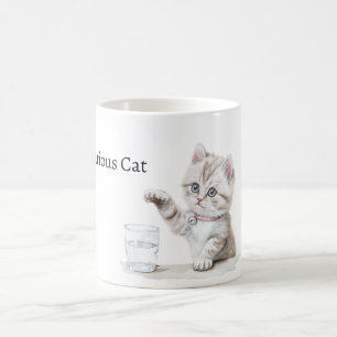 Mug Verre de chat curieux mignon