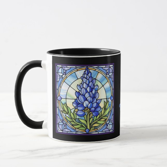 Mug Verre de verre texan Bluebonnet Vrai ami bleu (Gauche)