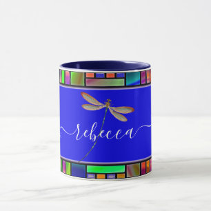 Mug Verre tendu et libellule muscade personnalisée