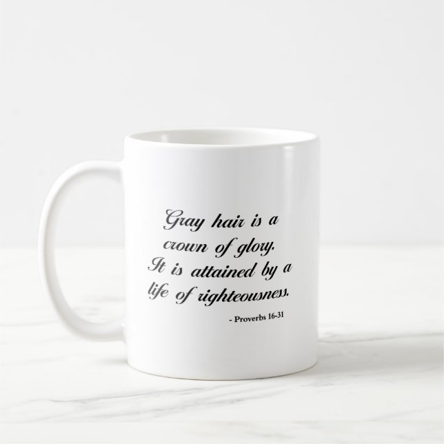 Mug Vers de bible du 16:31 % pipe% de proverbes (Gauche)