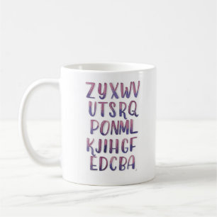 Mug Vers l'arrière alphabet d'aquarelle