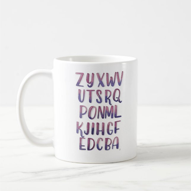 Mug Vers l'arrière alphabet d'aquarelle (Gauche)